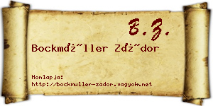 Bockmüller Zádor névjegykártya